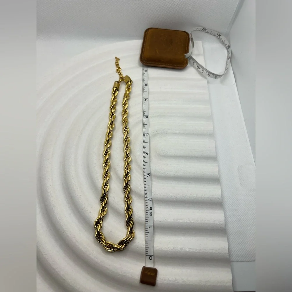 Necklace Twisted Rope Chain Style Simple Style Solid‎ Steel 18K Gold